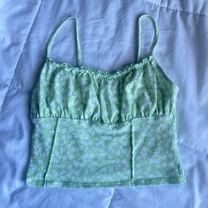 PACSUN green floral cropped tank. ME to WE brand